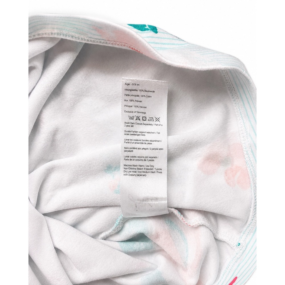 Joules Baby Girls Floral Stripe Long Sleeve Dress 3-6 Months Pink Orange White - Picture 5 of 6